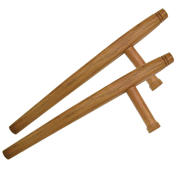 MARTIAL ART HARDWOOD TRAINING EQUIPMENT 20" ROUND TONFA (NATURAL) ROUND